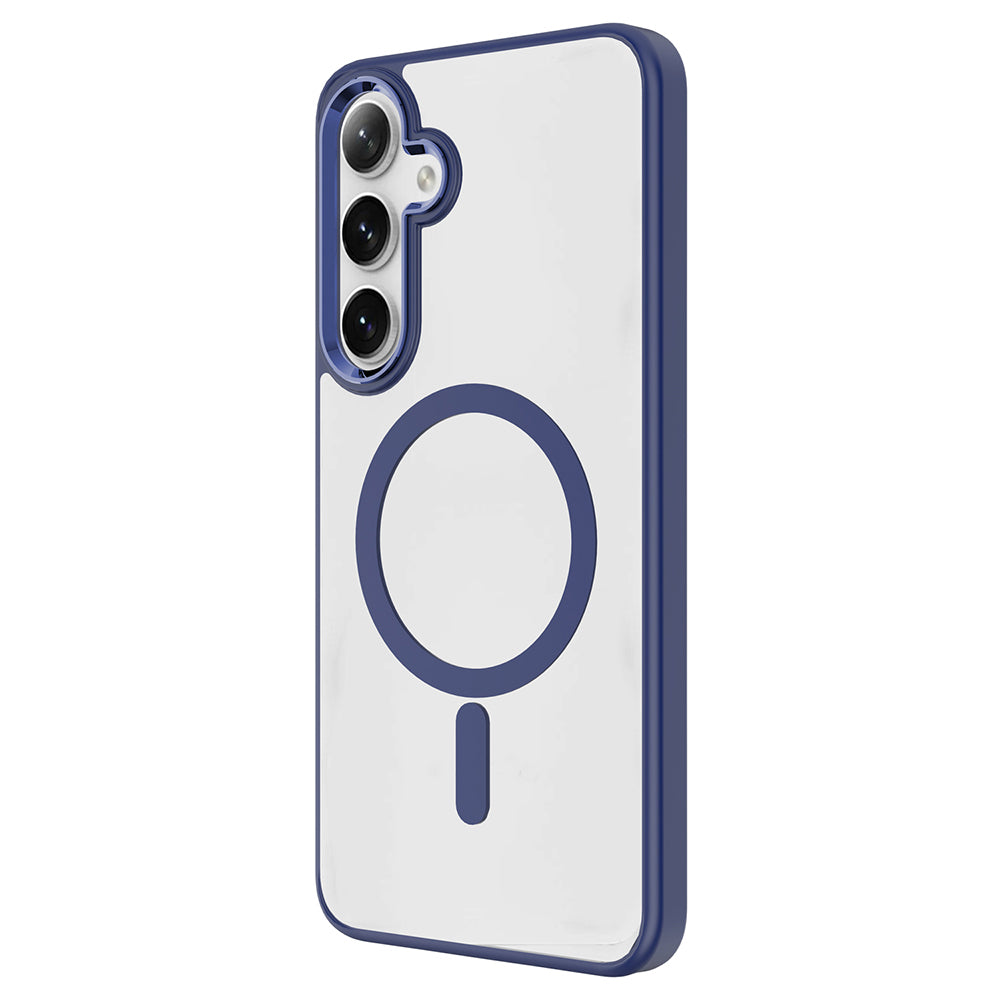 Galaxy S25 Kılıf M-safe Şarj Özellikli Zore Krom M-safe Silikon Kapak Gri