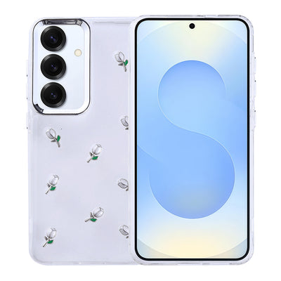 Galaxy S25 Plus Kılıf Airbag Tasarımlı Simli Şeffaf Zore Kutup Kapak Lale