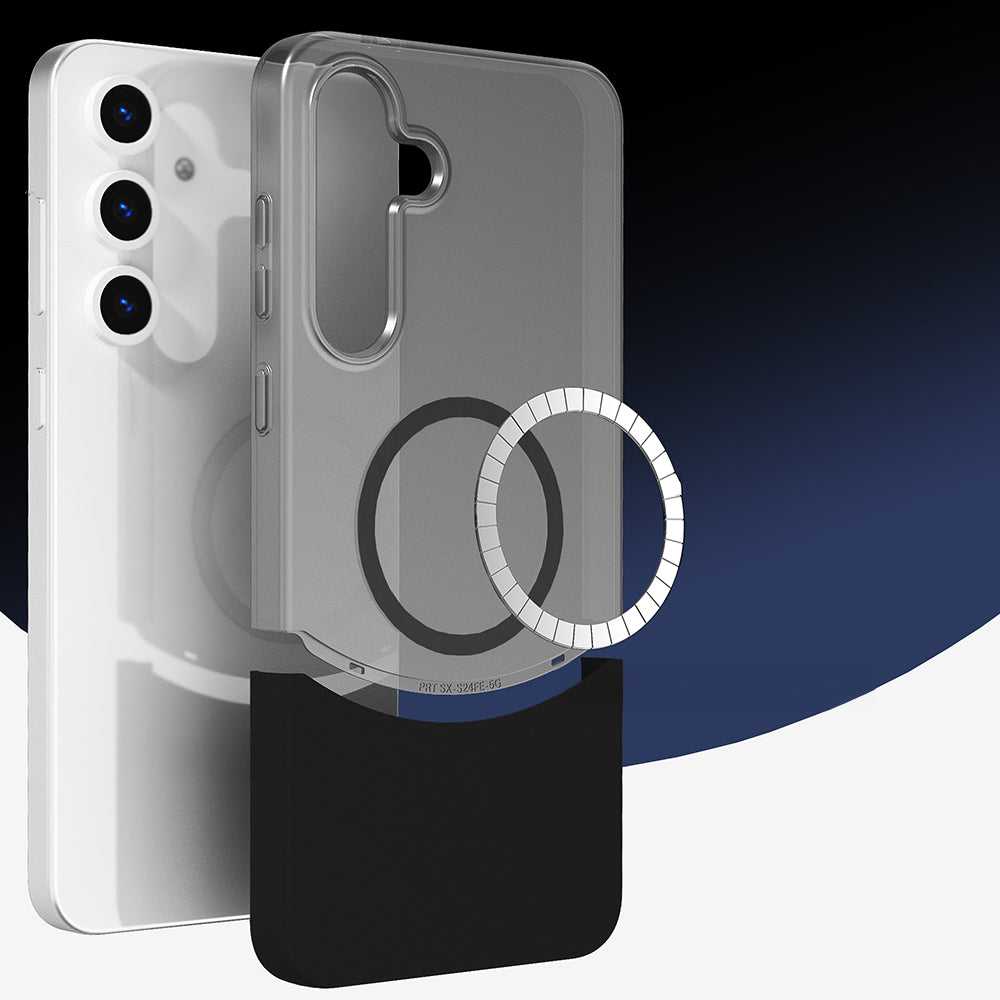 Galaxy S25 Plus Kılıf M-Safe Şarj Özellikli Mıknatıslı Zore Duble Kapak Lacivert