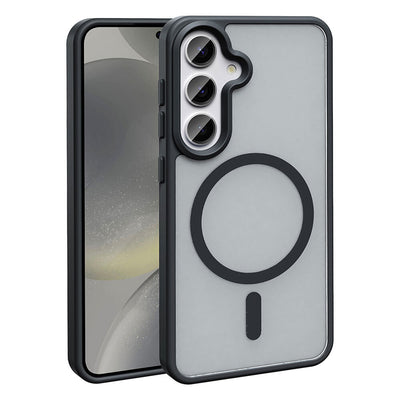 Galaxy S25 Plus Kılıf M-safe Şarj Özellikli Mat Arka Yüzey Zore Sio Kapak Siyah