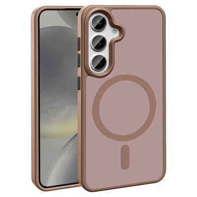 Galaxy S25 Plus Kılıf M-safe Şarj Özellikli Mat Arka Yüzey Zore Sio Kapak Bej