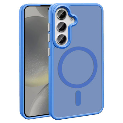 Galaxy S25 Plus Kılıf M-safe Şarj Özellikli Mat Arka Yüzey Zore Sio Kapak Mavi