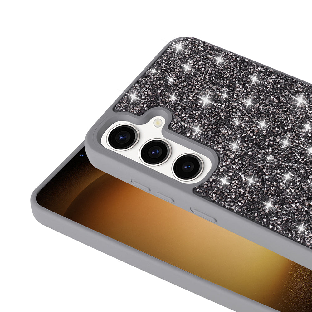 Galaxy S25 Plus Kılıf Parlak Taşlı Tasarım Zore Pırlanta Kapak Siyah
