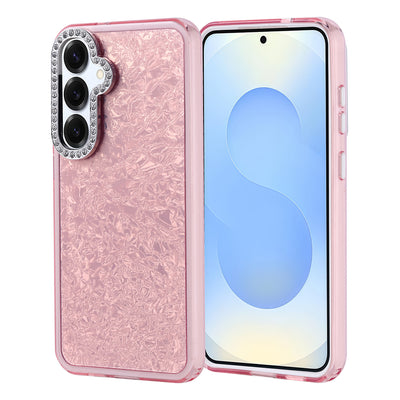Galaxy S25 Plus Kılıf Taşlı Tasarımlı Zore Kapi Kapak Pembe