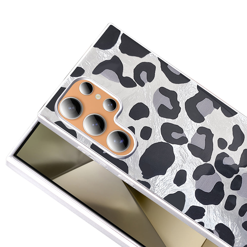 Galaxy S25 Ultra Kılıf Desenli Zore Mep Kapak Gold Leopar