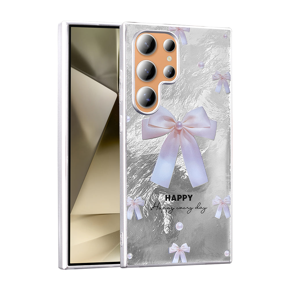 Galaxy S25 Ultra Kılıf Desenli Zore Mep Kapak İncili Fiyonk