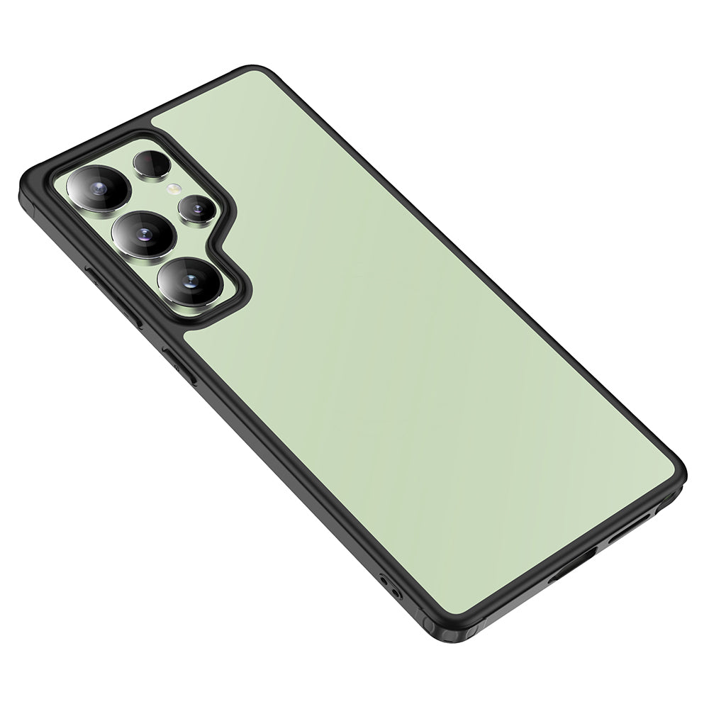 Galaxy S25 Ultra Kılıf Kamera Korumalı Şeffaf Arka Yüzey Zore New Roll Kapak Siyah