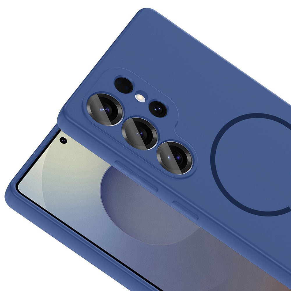 Galaxy S25 Ultra Kılıf M-safe Şarj Özellikli Zore Meta Kapak Titanyum-Gri