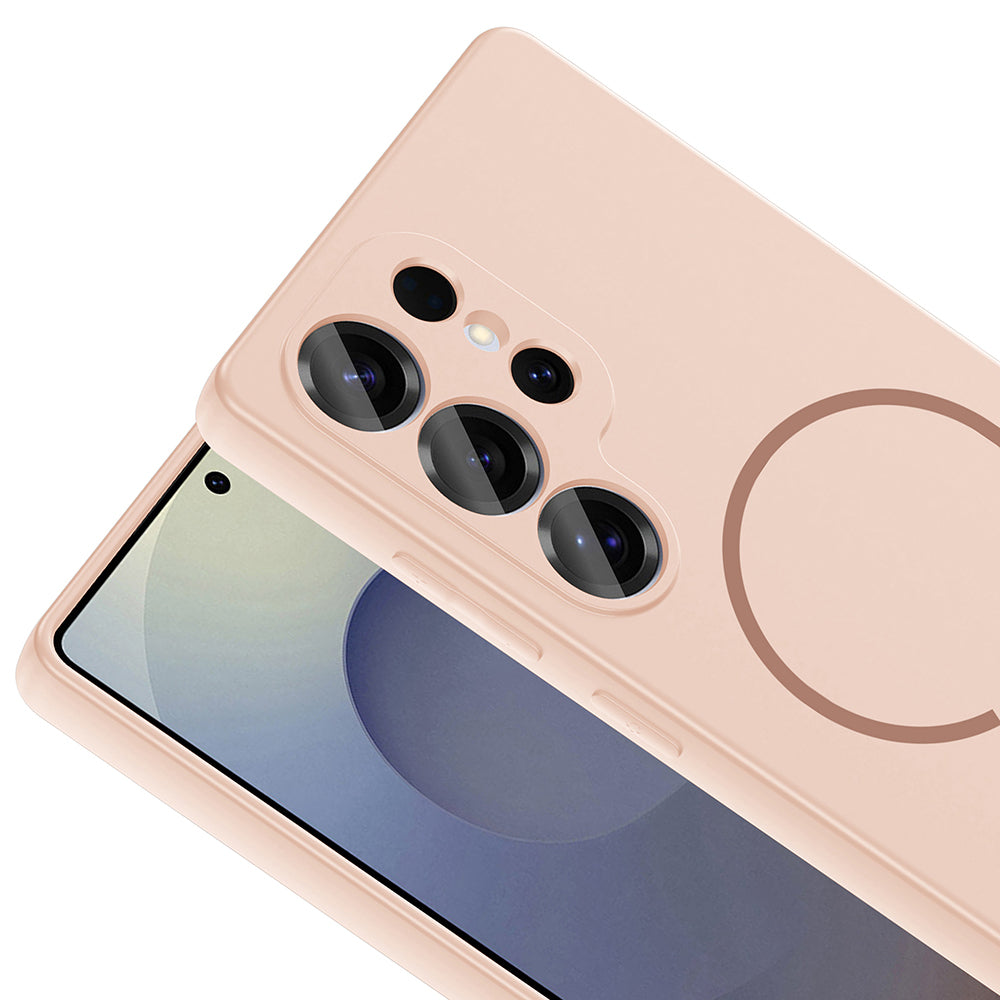 Galaxy S25 Ultra Kılıf M-safe Şarj Özellikli Zore Meta Kapak Titanyum-Gri