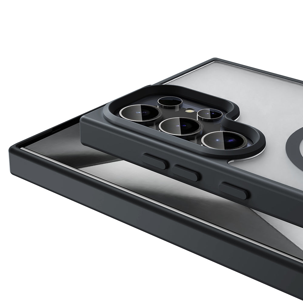 Galaxy S25 Ultra Kılıf M-safe Şarj Özellikli Mat Arka Yüzey Zore Sio Kapak Siyah