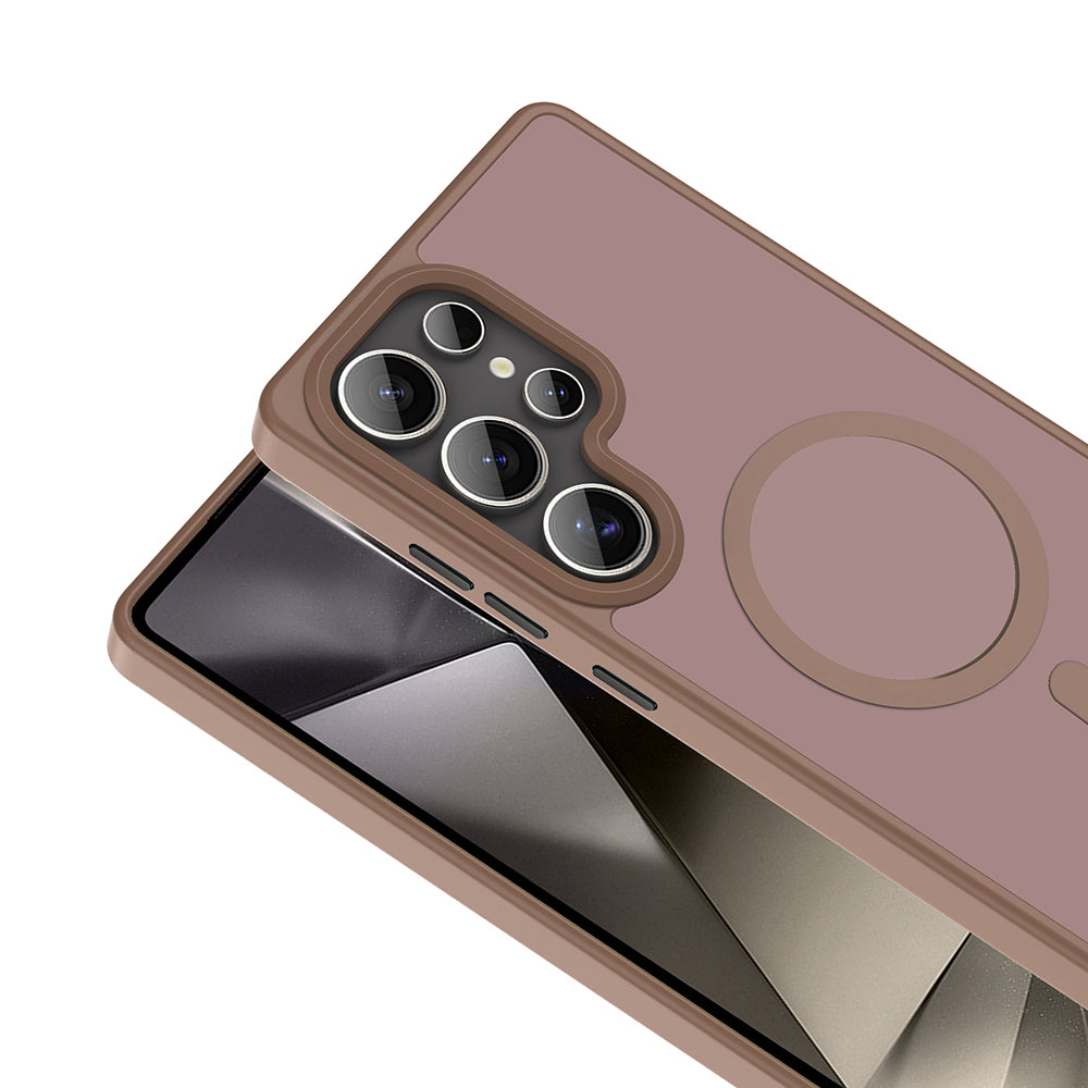 Galaxy S25 Ultra Kılıf M-safe Şarj Özellikli Mat Arka Yüzey Zore Sio Kapak Gri