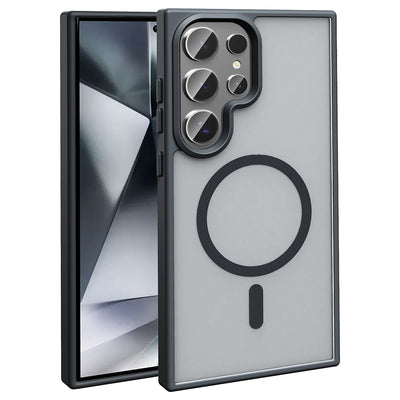 Galaxy S25 Ultra Kılıf M-safe Şarj Özellikli Mat Arka Yüzey Zore Sio Kapak Siyah