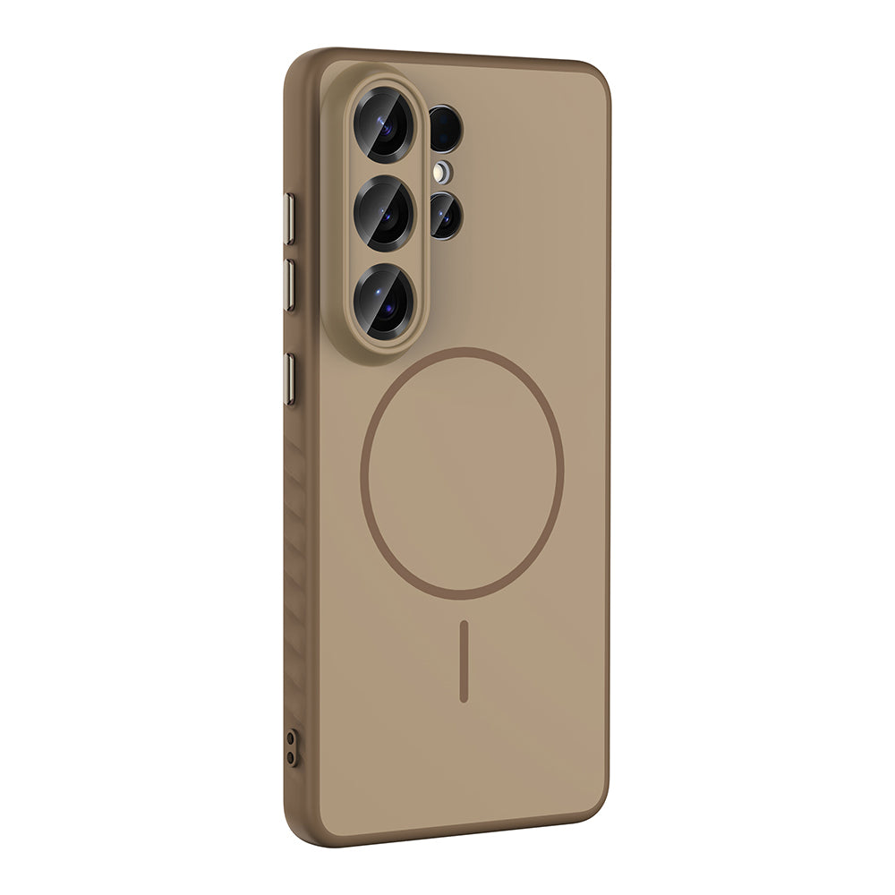 Galaxy S26 Ultra Kılıf M-safe Şarj Özellikli Zore Tea Kapak Gold