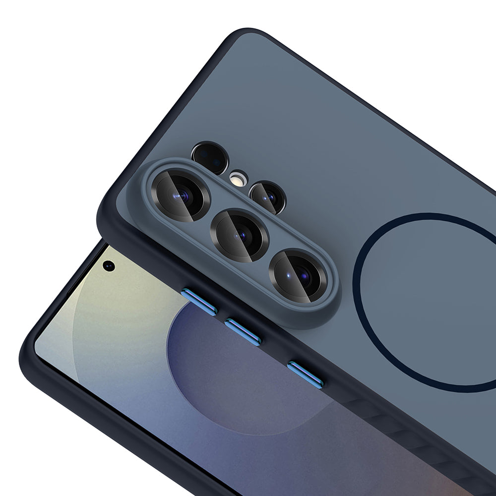 Galaxy S26 Ultra Kılıf M-safe Şarj Özellikli Zore Tea Kapak Lacivert