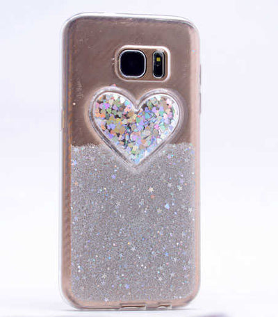 Galaxy S6 Edge Kılıf Zore Kalpli Silikon Pembe