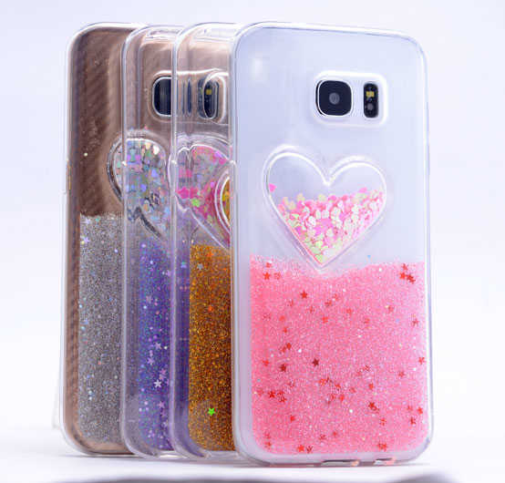 Galaxy S6 Edge Kılıf Zore Kalpli Silikon Mor