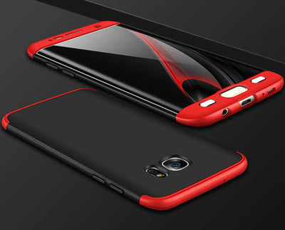 Galaxy S7 Edge Kılıf Zore Ays Kapak Siyah-Kırmızı