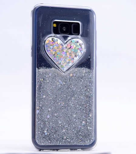Galaxy S8 Kılıf Zore Kalpli Silikon Gri