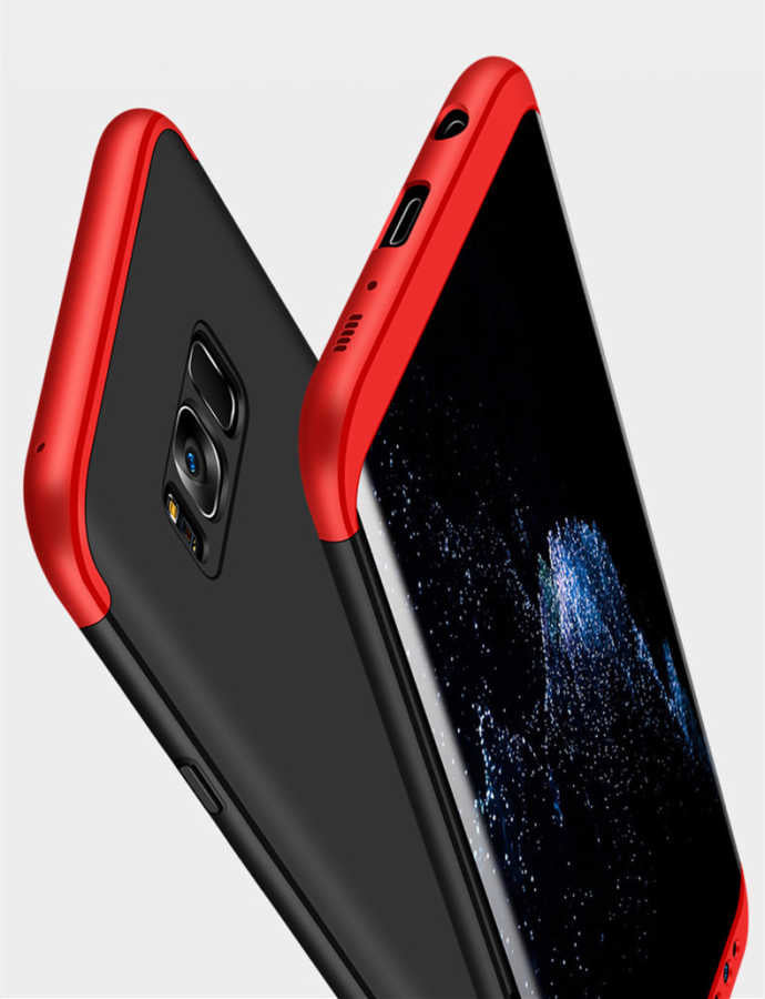 Galaxy S8 Plus Kılıf Zore Ays Kapak Siyah-Kırmızı