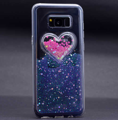Galaxy S8 Plus Kılıf Zore Kalpli Silikon Mor