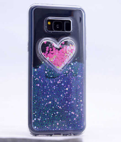 Galaxy S8 Plus Kılıf Zore Kalpli Silikon Mor