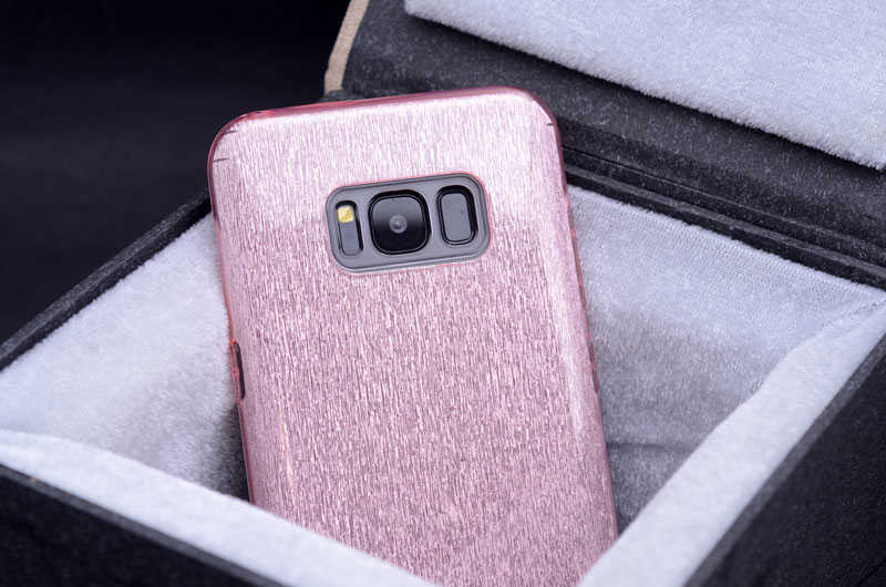 Galaxy S8 Plus Kılıf Zore Shining Silikon Gold