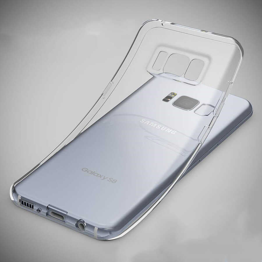 Galaxy S8 Plus Kılıf Zore Süper Silikon Kapak Renksiz