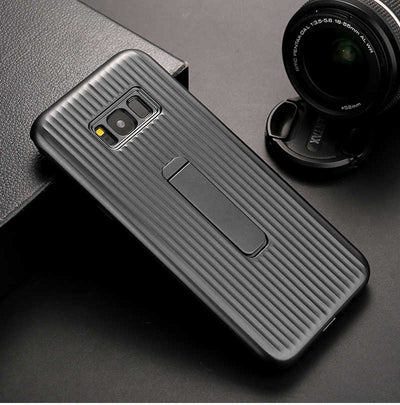 Galaxy S8 Plus Kılıf Zore Wave Standlı Mıknatıslı Kapak Siyah