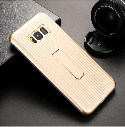 Galaxy S8 Plus Kılıf Zore Wave Standlı Mıknatıslı Kapak Gold