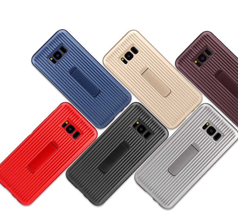 Galaxy S8 Plus Kılıf Zore Wave Standlı Mıknatıslı Kapak Gri