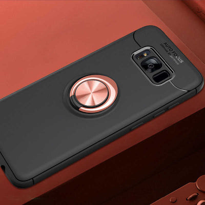 Galaxy S8 Plus Kılıf Zore Ravel Silikon Kapak Siyah-Rose Gold