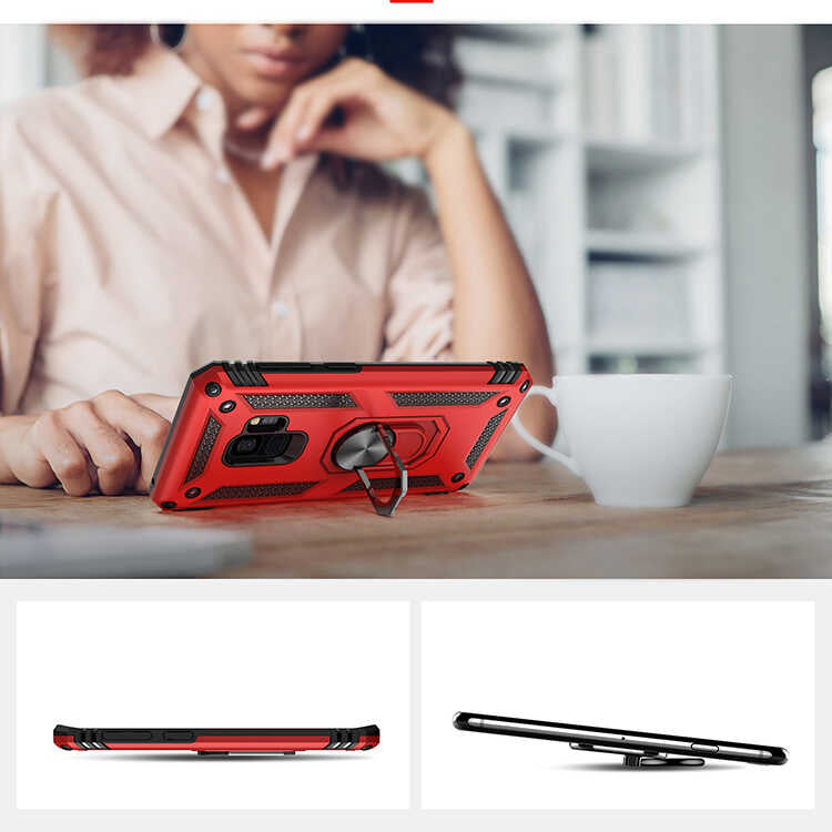 Galaxy S9 Kılıf Zore Vega Kapak Kırmızı