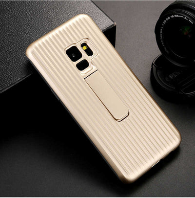 Galaxy S9 Kılıf Zore Wave Standlı Mıknatıslı Kapak Gold