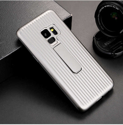 Galaxy S9 Kılıf Zore Wave Standlı Mıknatıslı Kapak Gri