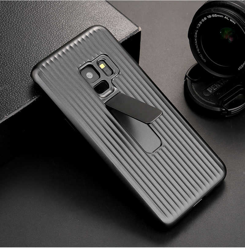 Galaxy S9 Kılıf Zore Wave Standlı Mıknatıslı Kapak Kırmızı