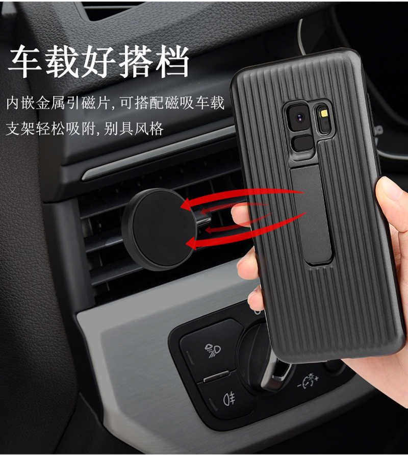 Galaxy S9 Kılıf Zore Wave Standlı Mıknatıslı Kapak Lacivert