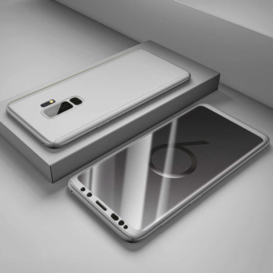 Galaxy S9 Plus Kılıf Zore 360 3 Parçalı Rubber Kapak Gri