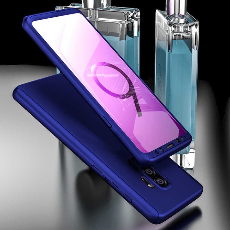 Galaxy S9 Plus Kılıf Zore 360 3 Parçalı Rubber Kapak Lacivert