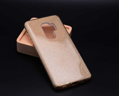 Galaxy S9 Plus Kılıf Zore Shining Silikon Gold