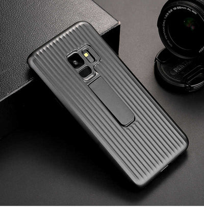 Galaxy S9 Plus Kılıf Zore Wave Standlı Mıknatıslı Kapak Siyah