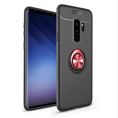 Galaxy S9 Plus Kılıf Zore Ravel Silikon Kapak Siyah-Kırmızı