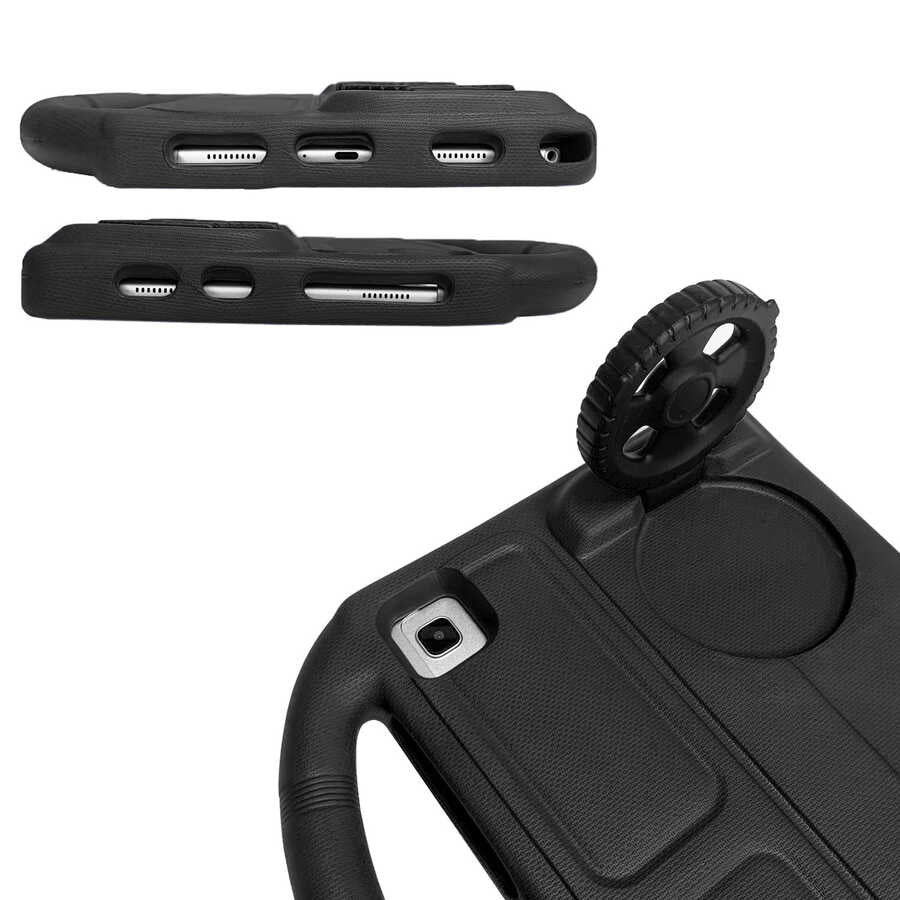 Galaxy T720 Tab S5E Zore Wheel Car Tekerlek Standlı Tablet Eva Silikon Kılıf Yeşil