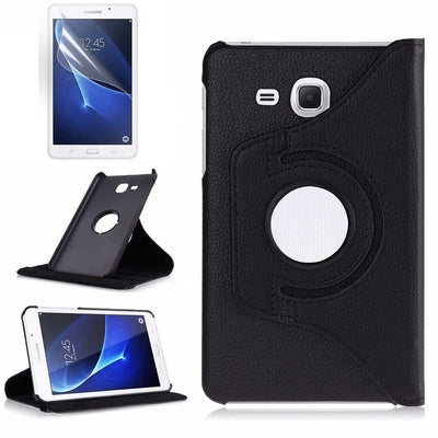Galaxy Tab 4 T280 Zore Dönebilen Standlı Kılıf Siyah