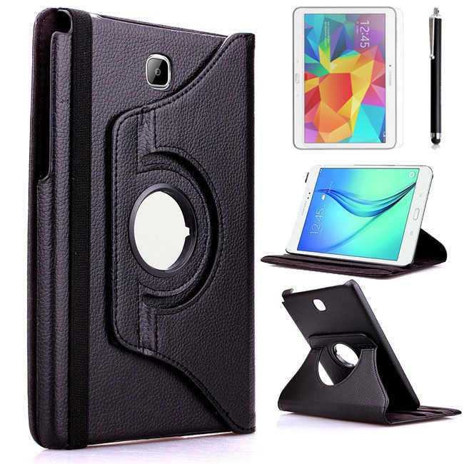 Galaxy Tab A T350 8.0 Zore Dönebilen Standlı Kılıf Siyah