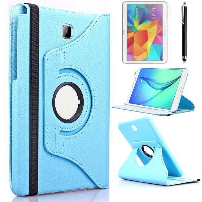 Galaxy Tab A T550 9.7 Zore Dönebilen Standlı Kılıf Mavi