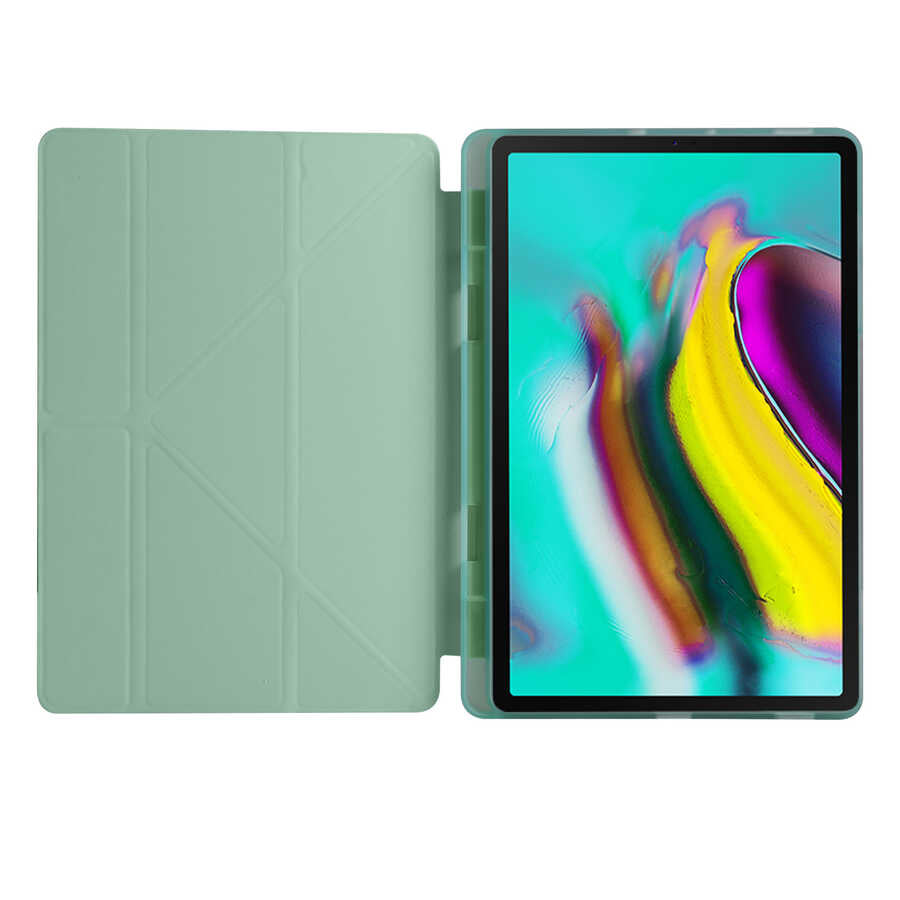 Galaxy Tab A7 10.4 T500 2020 Kılıf Zore Tri Folding Kalem Bölmeli Standlı Kılıf Mor