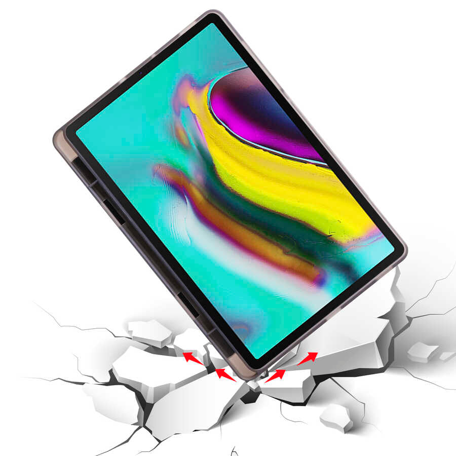 Galaxy Tab A7 10.4 T500 2020 Kılıf Zore Tri Folding Kalem Bölmeli Standlı Kılıf Açık Yeşil