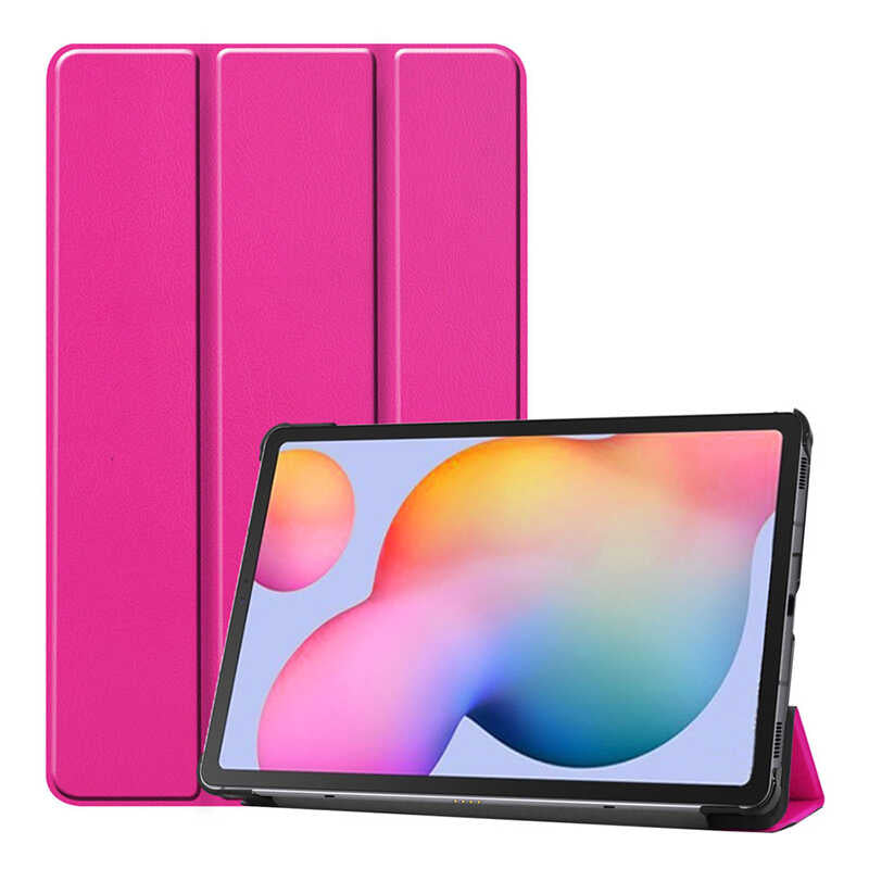 Galaxy Tab A7 10.4 T500 (2020) Zore Smart Cover Standlı 1-1 Kılıf Pembe