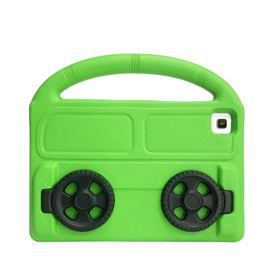 Galaxy Tab A7 10.4 T500 2020 Zore Wheel Car Tekerlek Standlı Tablet Eva Silikon Kılıf Mor