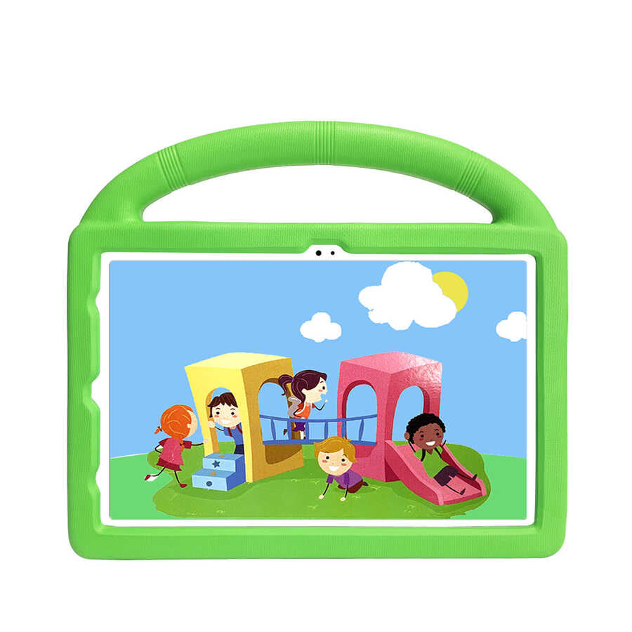 Galaxy Tab A7 10.4 T500 2020 Zore Wheel Car Tekerlek Standlı Tablet Eva Silikon Kılıf Mavi